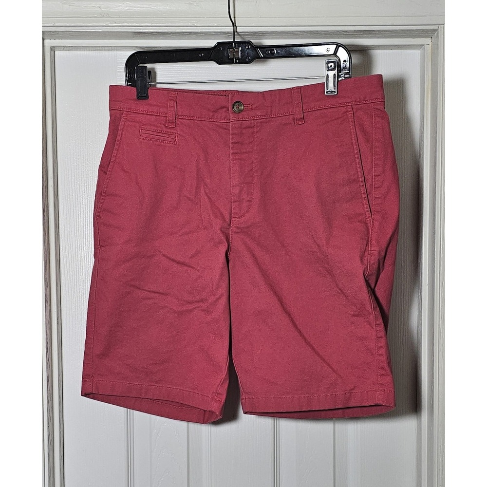Johnnie O Chino Shorts Men's Size 33 Malibu Red Cotton‎ 9" Inseam